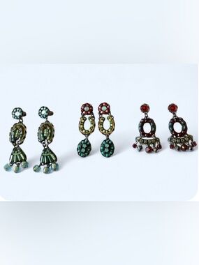 3 Pairs of AYALA BAR Bead and Crystal Earrings with Posts—Great condition